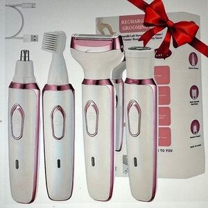 4 in 1 Rechargeable Grooming Kit - Pink and White